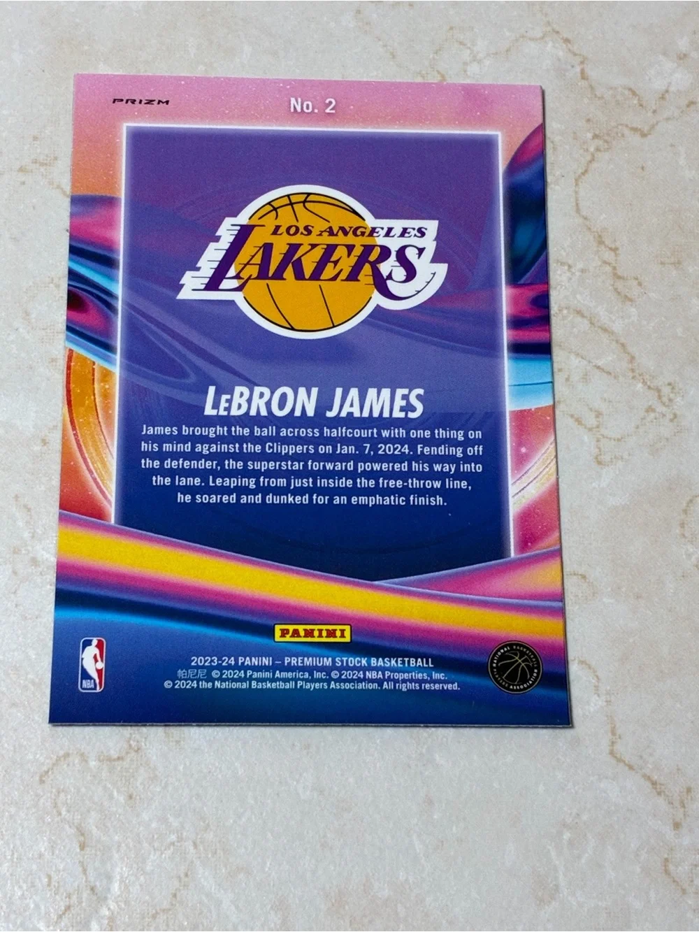 LeBron James “Anti-Gravity” 2023-24 NBA Hoops Silver Prizm